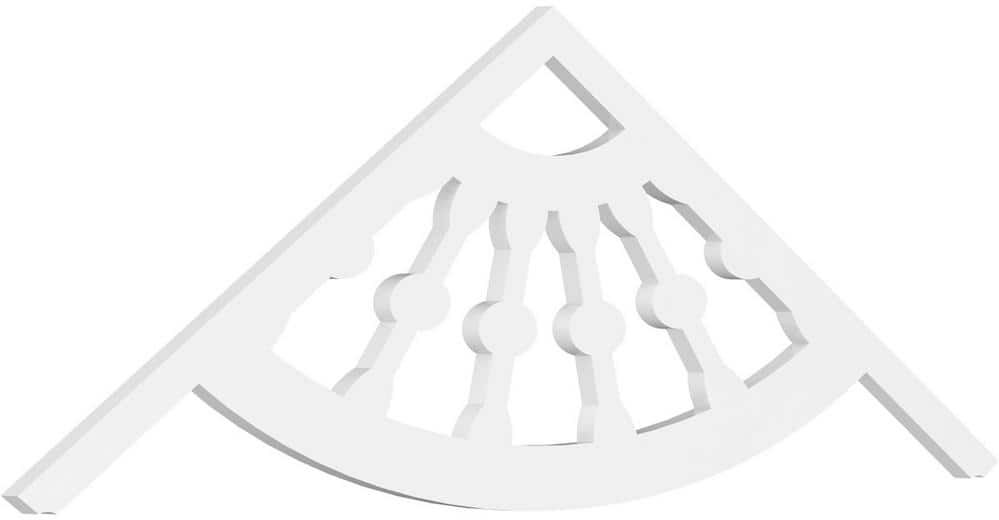 Ekena Millwork Pitch Classic Wagon Wheel 1 in. x 60 in. x 22.5 in. (8/12) Architectural Grade PVC Gable Pediment Moulding