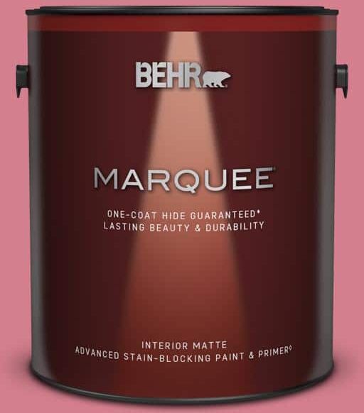 BEHR MARQUEE 1 gal. #P140-4 I Pink I Can Matte Interior Paint & Primer