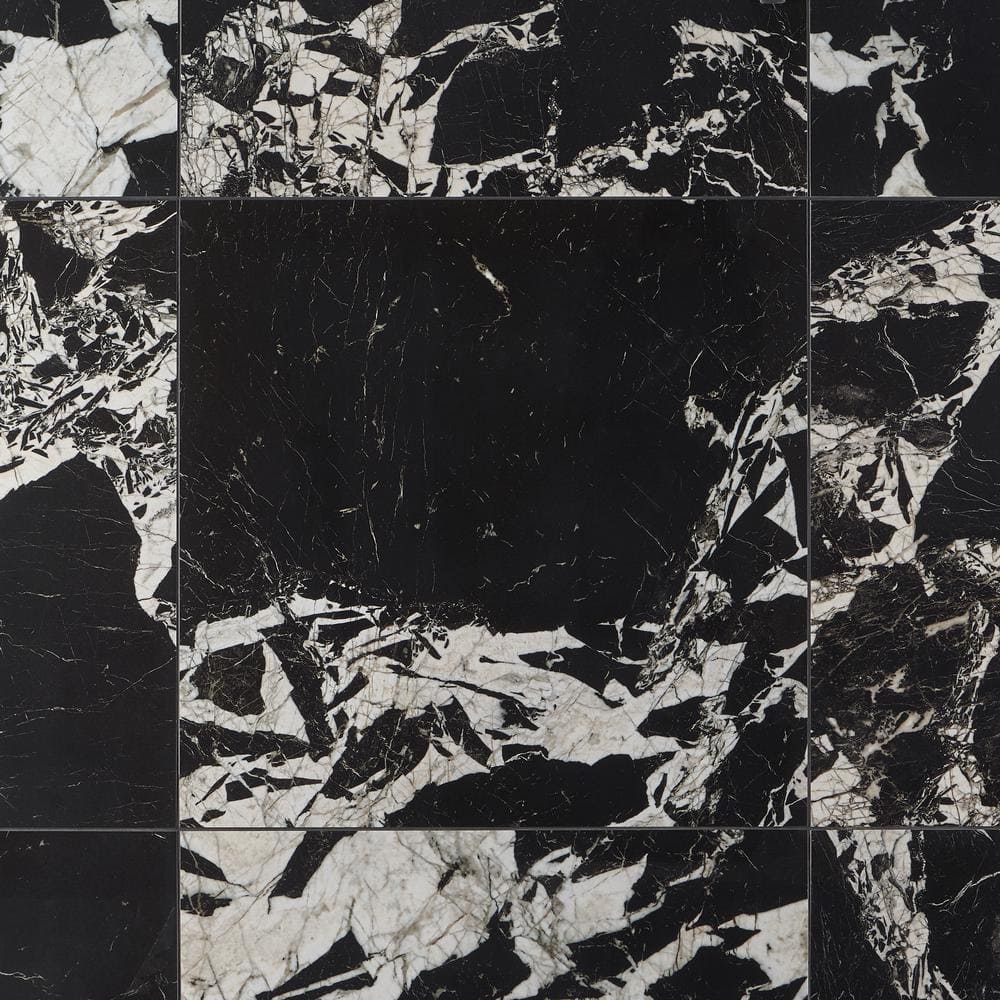 Ivy Hill Tile Kasama Black Antique 29.13 in. x 29.13 in. Polished Porcelain Floor and Wall Tile (11.78 sq. ft./Case)