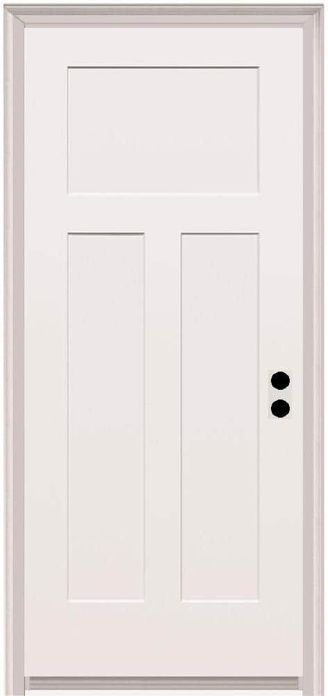 MMI Door 32 in. x 80 in. Craftsman Left-Hand Primed Composite 20 Min. Fire-Rated House-to-Garage Single Prehung Interior Door