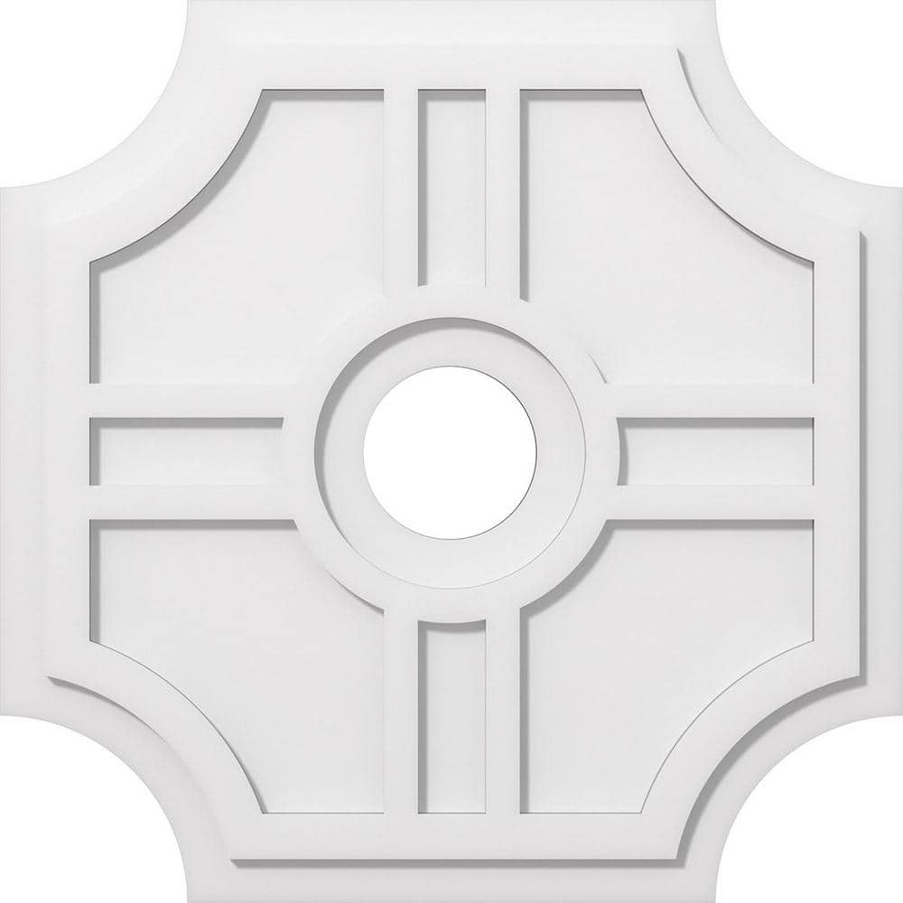 Ekena Millwork 1 in. P X 8-1/2 in. C X 26 in. OD X 5 in. ID Haus Architectural Grade PVC Contemporary Ceiling Medallion