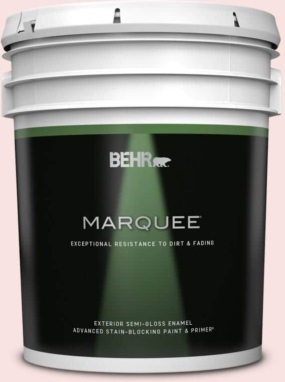 BEHR MARQUEE 5 gal. #RD-W02 Candy Floss Semi-Gloss Enamel Exterior Paint & Primer