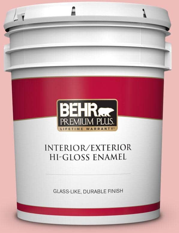 BEHR PREMIUM PLUS 5 gal. #CE-01 Alpenglow Hi-Gloss Enamel Interior/Exterior Paint