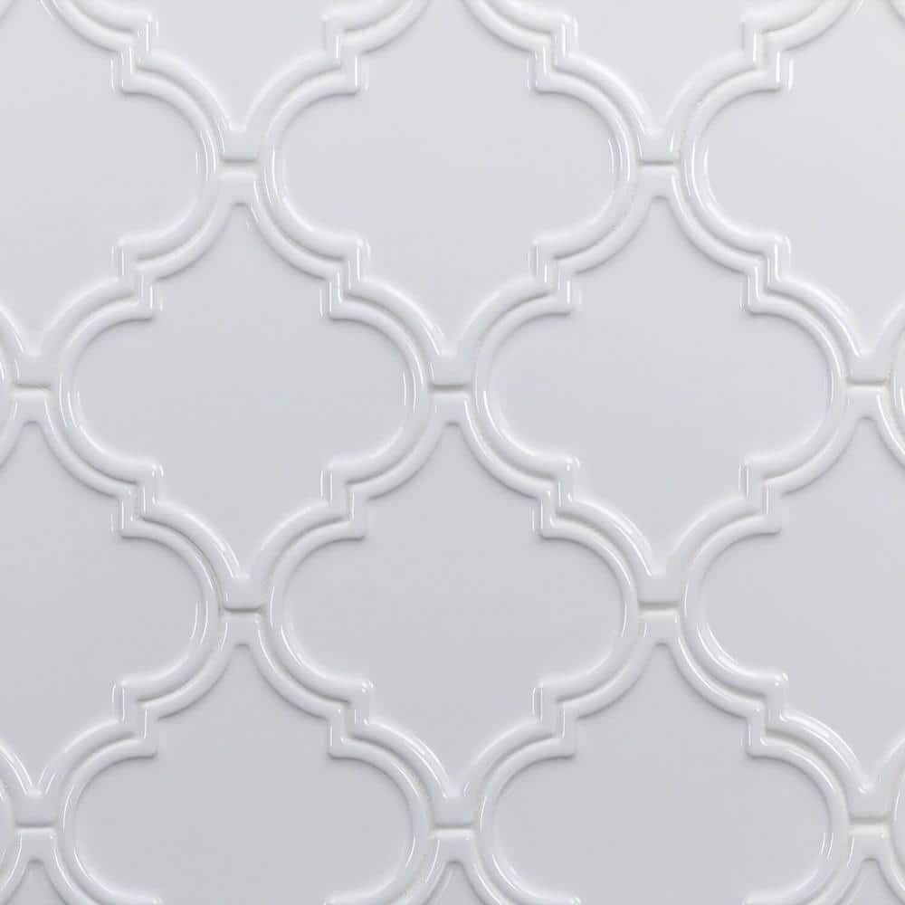 Ivy Hill Tile Vintage Lantern White 6-1/4 in. x 7-1/4 in. Ceramic Wall Tile (4.8 sq. ft./Box)