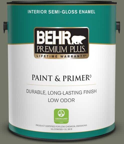 BEHR PREMIUM PLUS 1 gal. Home Decorators Collection #HDC-AC-20 Halls of Ivy Semi-Gloss Enamel Low Odor Interior Paint & Primer