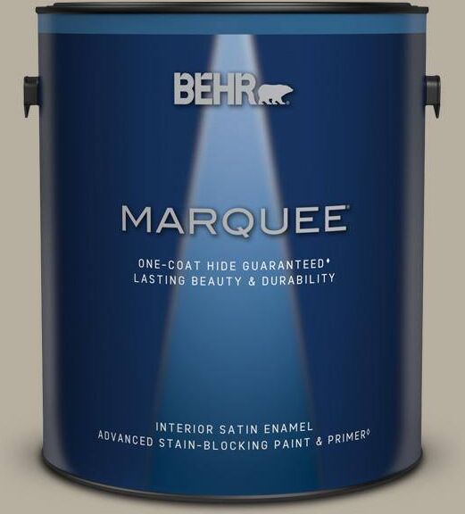 BEHR MARQUEE 1 gal. #N320-4 Camping Tent One-Coat Hide Satin Enamel Interior Paint & Primer