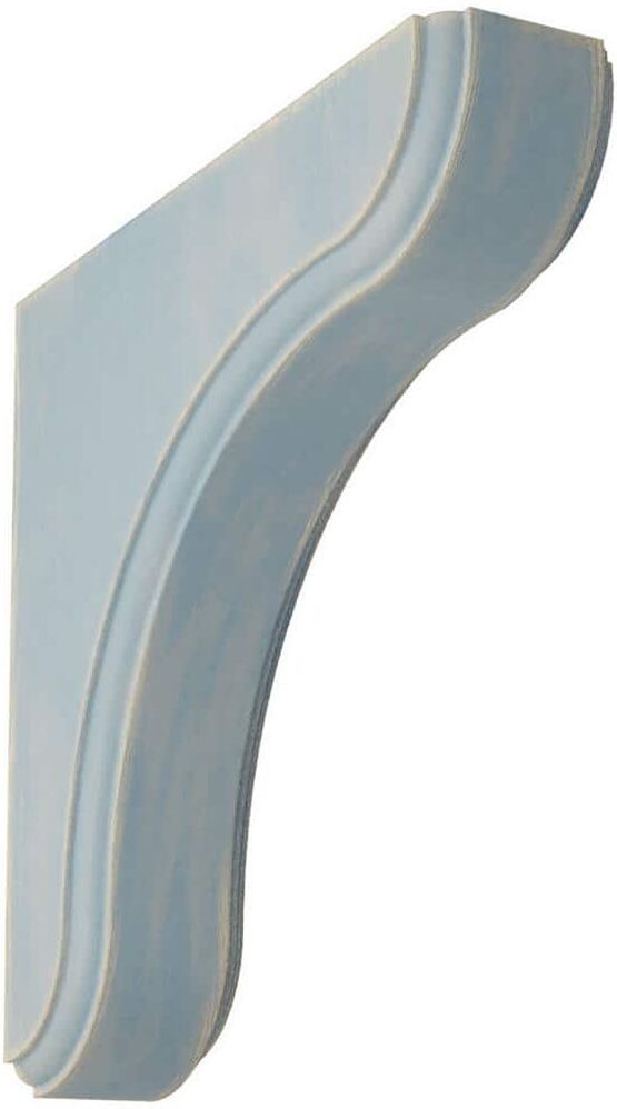 Ekena Millwork 1-3/4 in. x 7-1/2 in. x 7-1/2 in. Driftwood Blue Eaton Wood Vintage Decor Bracket