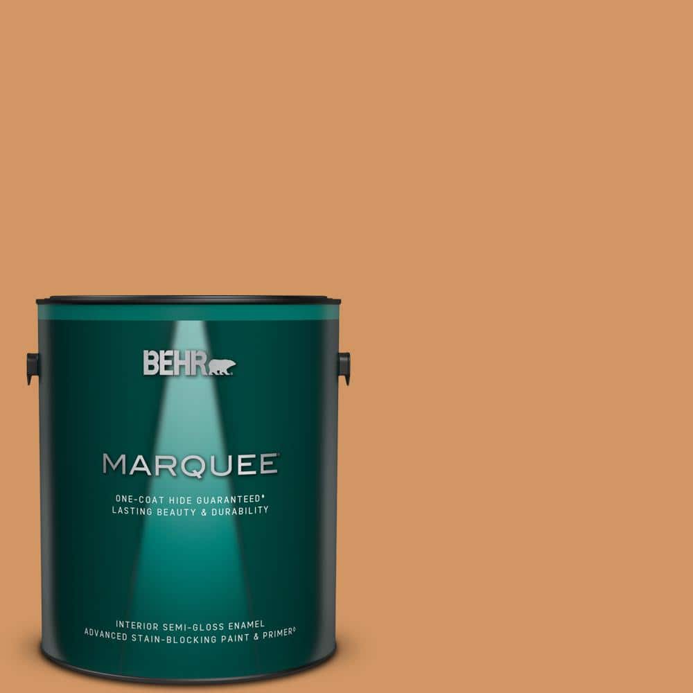 BEHR MARQUEE 1 gal. #280D-5 Glazed Pecan Semi-Gloss Enamel Interior Paint & Primer