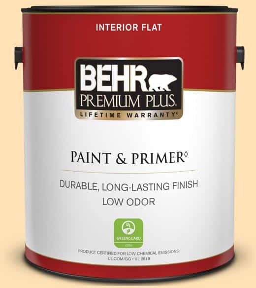 BEHR PREMIUM PLUS 1 gal. #CE-04 Peach of Mind Flat Low Odor Interior Paint & Primer