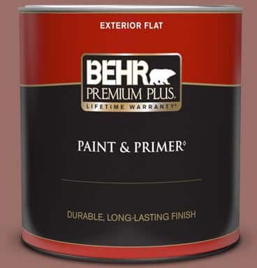 BEHR PREMIUM PLUS 1 qt. #170F-6 Gentle Doe Flat Exterior Paint & Primer