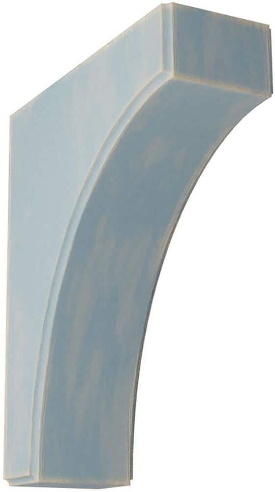 Ekena Millwork 3-1/2 in. x 12 in. x 10 in. Driftwood Blue Clarksville Wood Vintage Decor Bracket