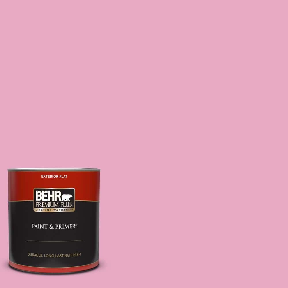 BEHR PREMIUM PLUS 1 qt. #P130-3 Little Princess Flat Exterior Paint & Primer