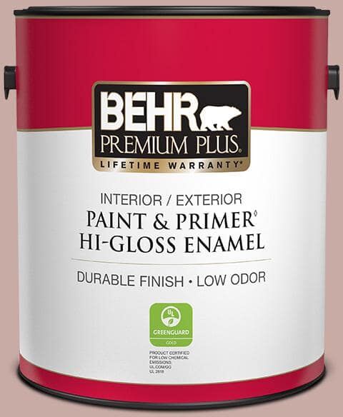 BEHR PREMIUM PLUS 1 gal. #700A-3 Pottery Clay Hi-Gloss Enamel Interior/Exterior Paint & Primer