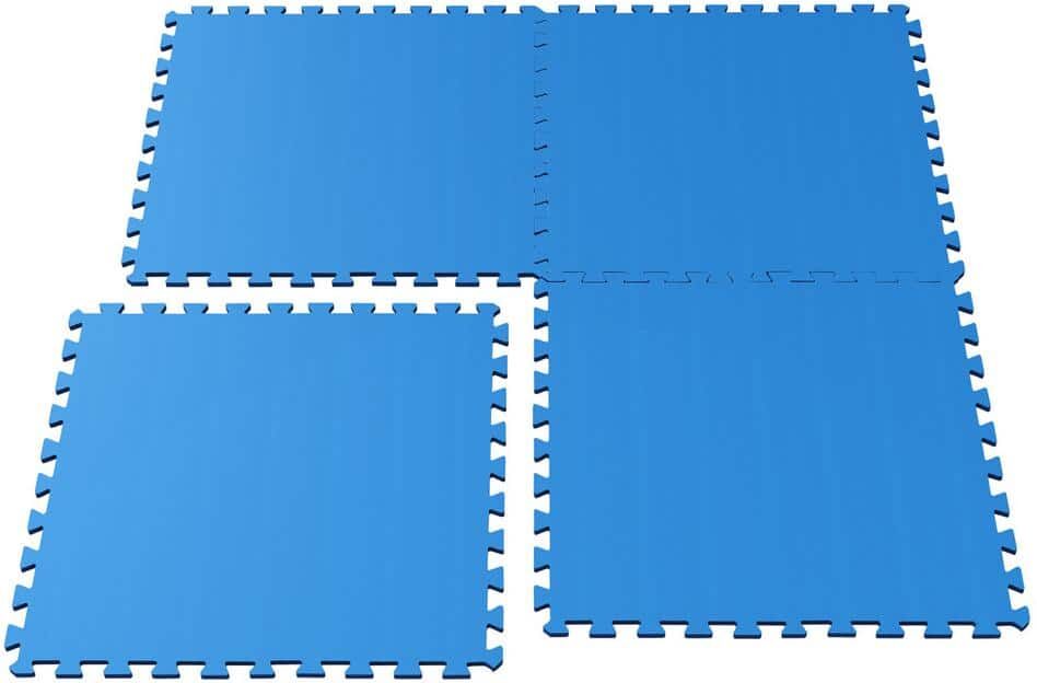 Blue 24 in. W x 24 in. L x 0.5 in. T Foam Interlocking Floor Mat Tiles for Home Gym (16 sq. ft.) (4-Pack)