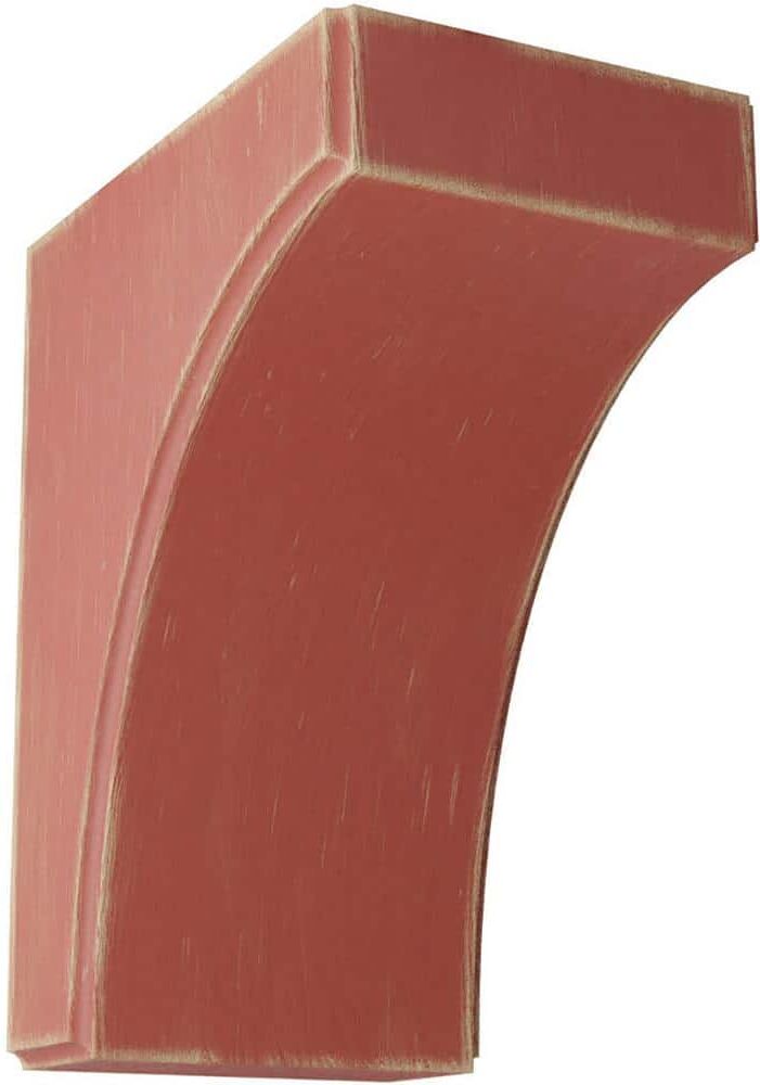 Ekena Millwork 5-1/4 in. x 10 in. x 8 in. Salvage Red Clarksville Wood Vintage Decor Bracket