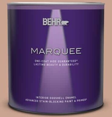 BEHR MARQUEE 1 qt. #220F-4 Sombrero Tan Eggshell Enamel Interior Paint & Primer