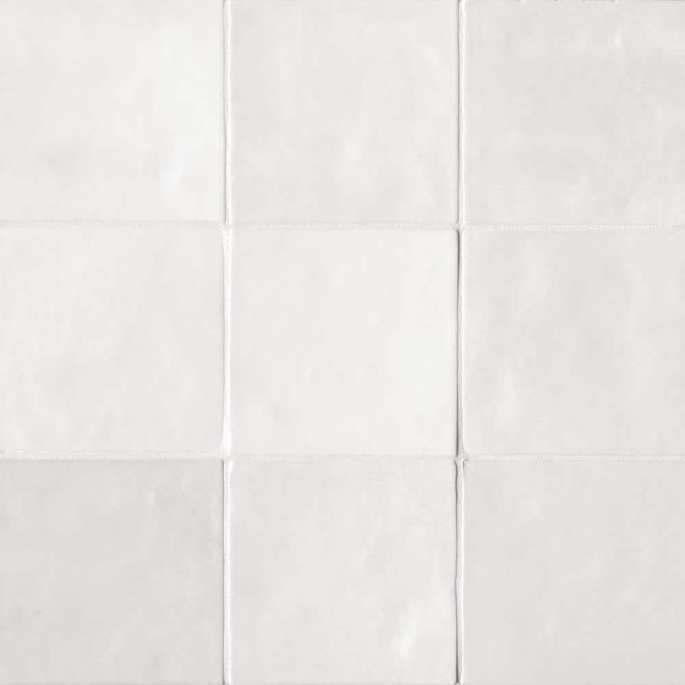 Bedrosians Cloe Square Glossy White 5 in. x 5 in. Ceramic Wall Tile (10.83 sq. ft./Case)