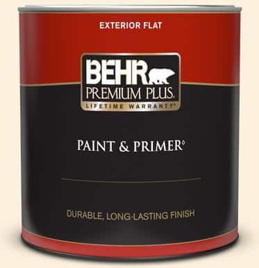 BEHR PREMIUM PLUS 1 Qt. #M260-1 String Cheese Flat Exterior Paint & Primer