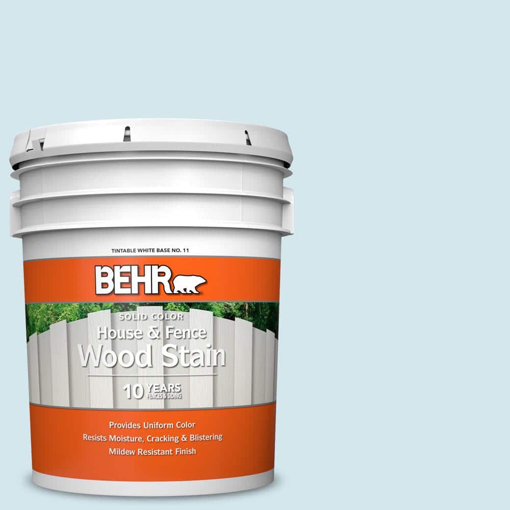 BEHR 5 gal. #520E-1 Coastal Mist Solid Color House and Fence Exterior Wood Stain