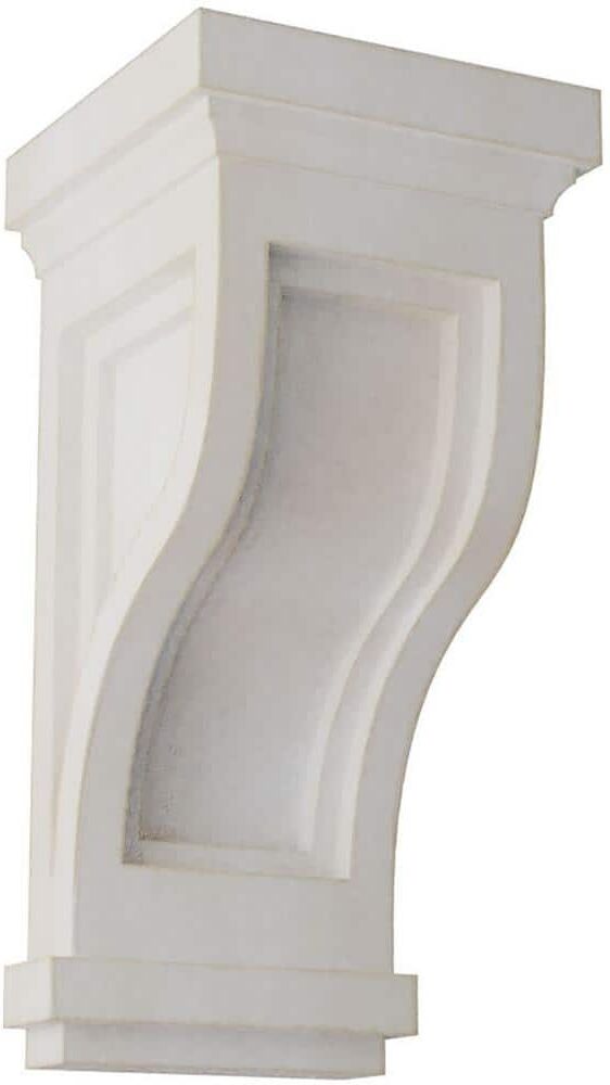 Ekena Millwork 4-3/4 in. x 10 in. x 5 in. Chalk Dust White Traditional Recessed Wood Vintage Decor Corbel