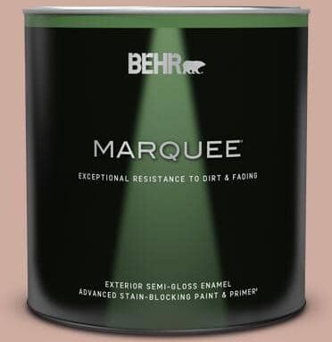 BEHR MARQUEE 1 qt. #MQ1-50 Art Deco Pink Semi-Gloss Enamel Exterior Paint & Primer