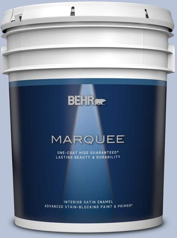 BEHR MARQUEE 5 gal. #610C-3 Virginia Blue Satin Enamel Interior Paint & Primer