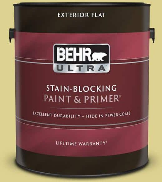 BEHR ULTRA 1 gal. #T17-16 Thats My Lime Flat Exterior Paint & Primer