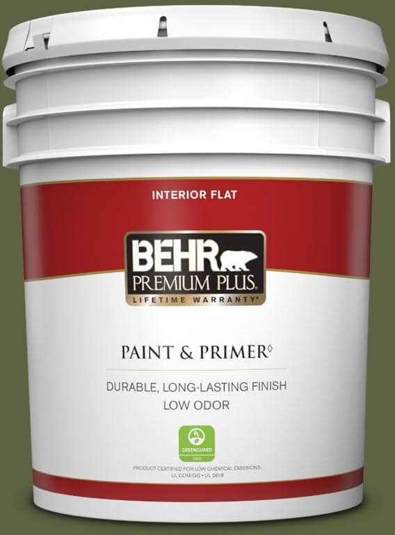 BEHR PREMIUM PLUS 5 gal. #S360-7 Down To Earth Flat Low Odor Interior Paint & Primer