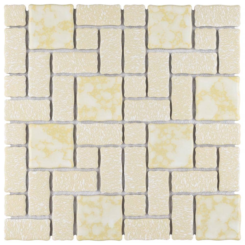 Merola Tile Academy Gold 11-3/4 in. x 11-3/4 in. Porcelain Mosaic Tile (9.8 sq. ft./Case)
