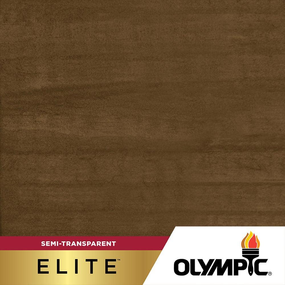 Olympic Elite 5 gal. ST-2012 Dark Oak Semi-Transparent Exterior Stain and Sealant in One Low VOC