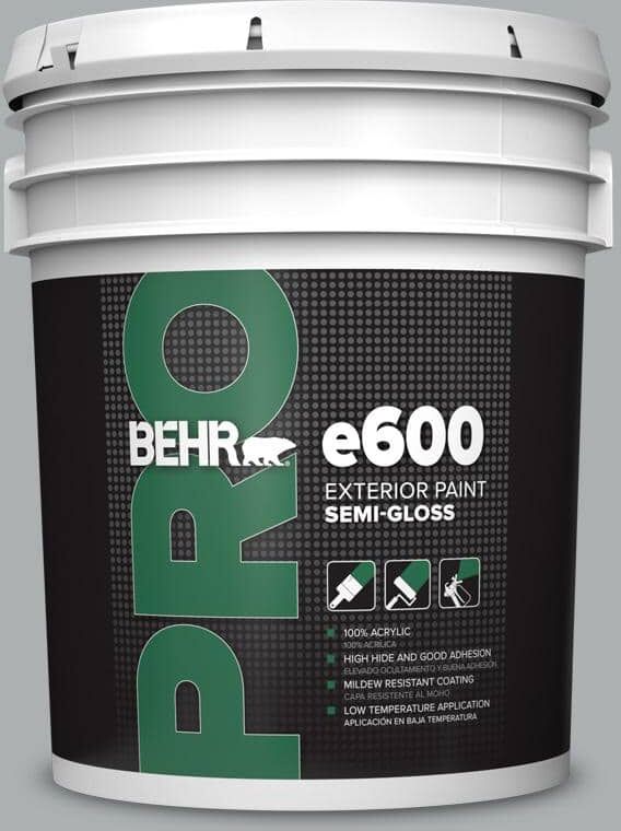 BEHR PRO 5 gal. #N500-3 Tin Foil Semi-Gloss Acrylic Exterior Paint