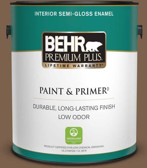 BEHR PREMIUM PLUS 1 gal. Home Decorators Collection #HDC-CL-13 Sassafras Tea Semi-Gloss Enamel Low Odor Interior Paint & Primer