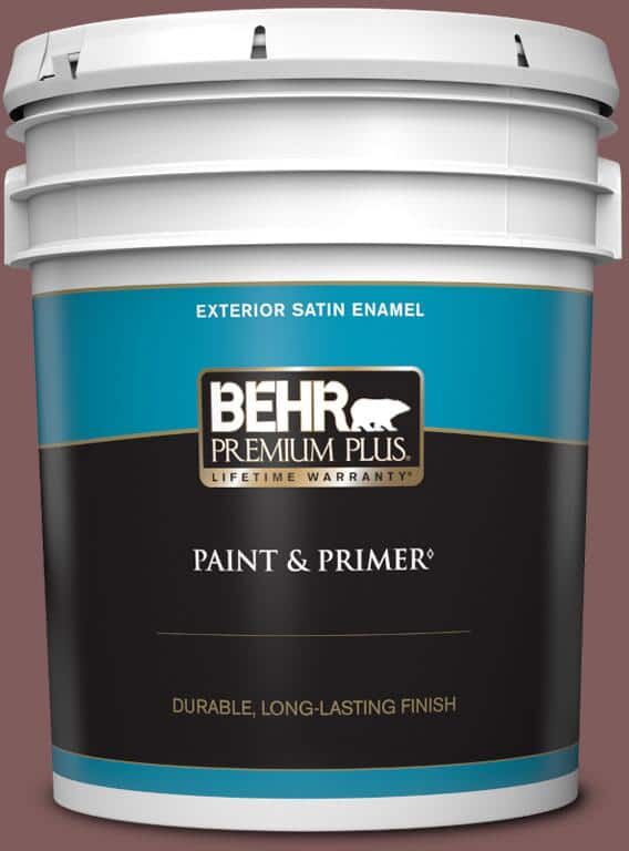 BEHR PREMIUM PLUS 5 gal. #140F-6 Book Binder Satin Enamel Exterior Paint & Primer