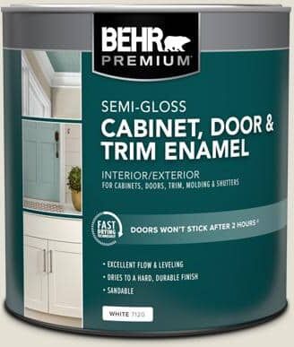 BEHR PREMIUM 1 qt. #N310-1 Sand Drift Semi-Gloss Enamel Interior/Exterior Cabinet, Door & Trim Paint