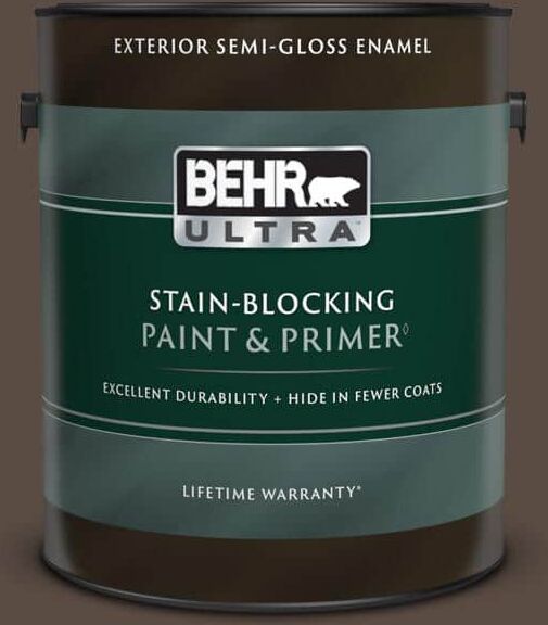 BEHR ULTRA 1 gal. #MQ2-39 Rare Wood Semi-Gloss Enamel Exterior Paint & Primer