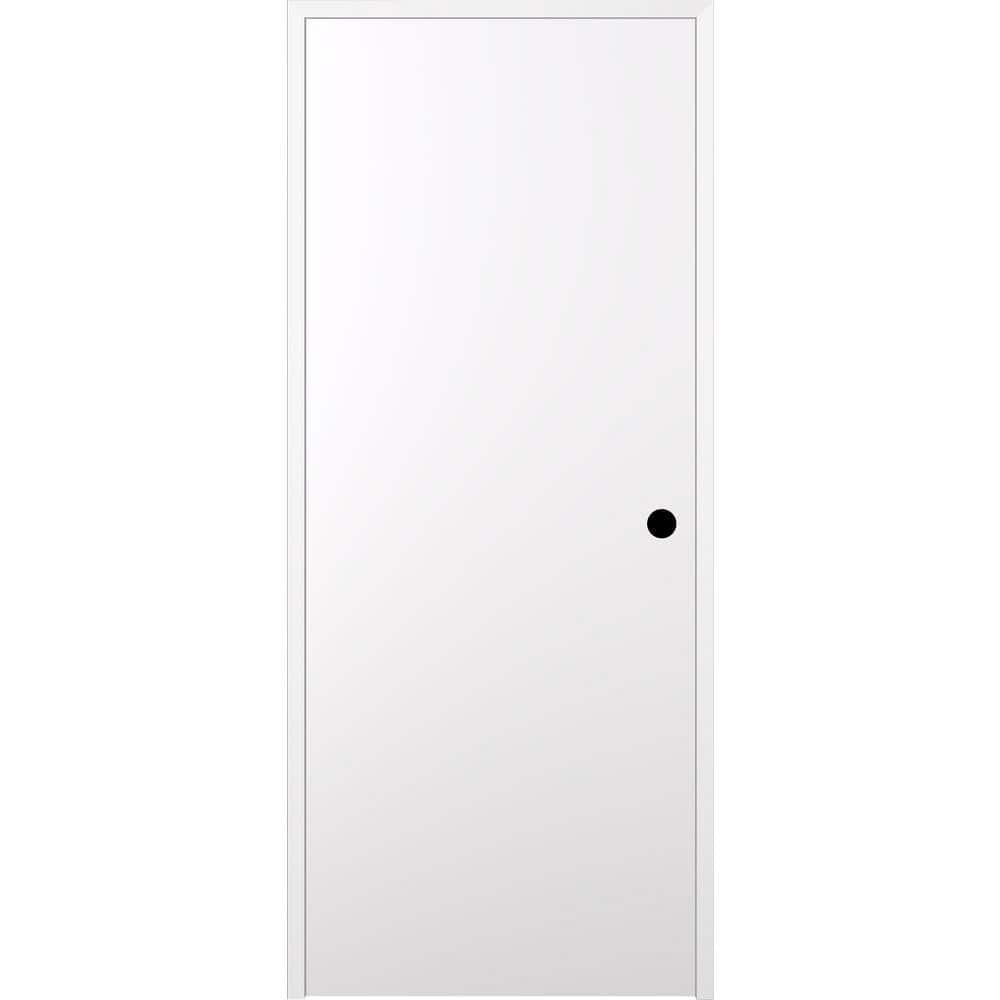 Belldinni 28 in. x 80 in. Smart Pro Left-Hand Solid Composite Core Polar White Prefinished Wood Single Prehung Interior Door