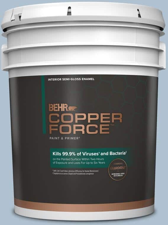 COPPER FORCE 5 gal. #S510-2 Boot Cut Semi-Gloss Enamel Virucidal and Antibacterial Interior Paint & Primer