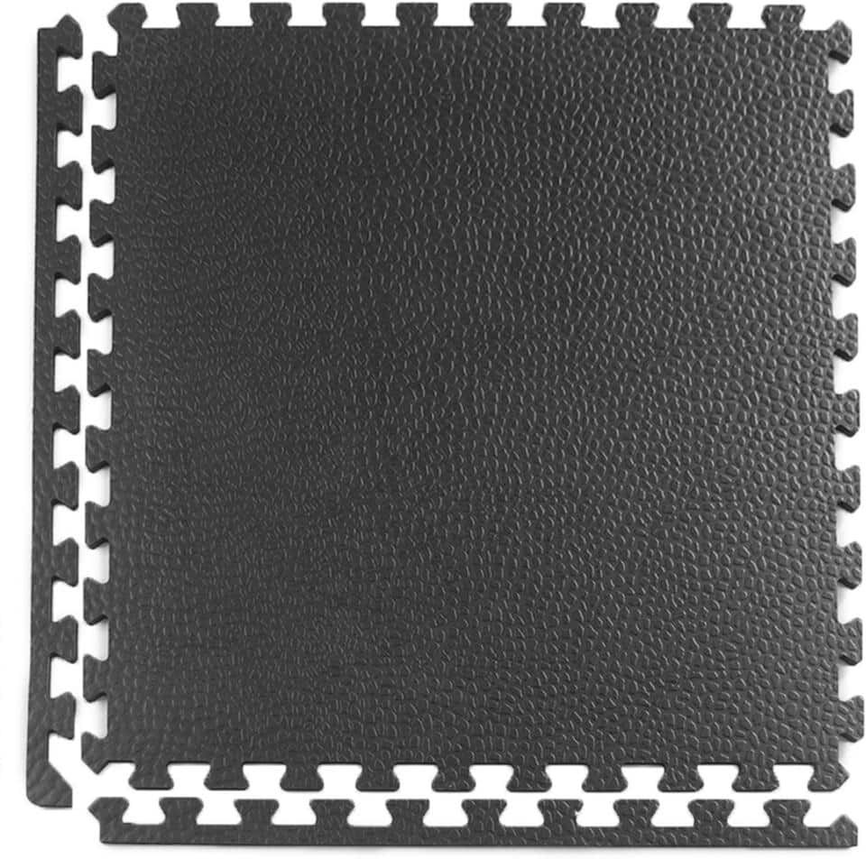 Greatmats Pebble Top Black 24 in. x 24 in. x 3/4 in. Foam Interlocking Gym Floor Tile (38.75 sq. ft.) (Case of 10)