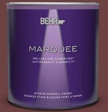 BEHR MARQUEE 1 qt. #BIC-50 Deep Claret Eggshell Enamel Interior Paint & Primer