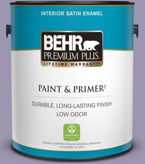 BEHR PREMIUM PLUS 1 gal. #S570-4 Night Music Satin Enamel Low Odor Interior Paint & Primer