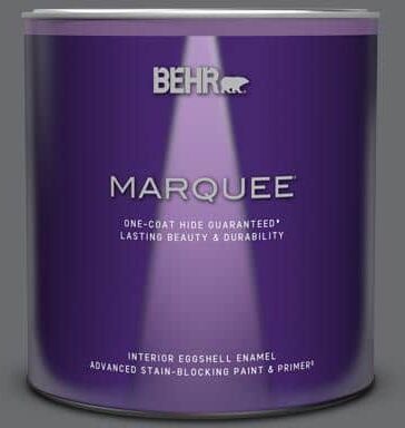 BEHR MARQUEE 1 qt. Home Decorators Collection #HDC-CL-04G Liberty Bell Gray Eggshell Enamel Interior Paint & Primer