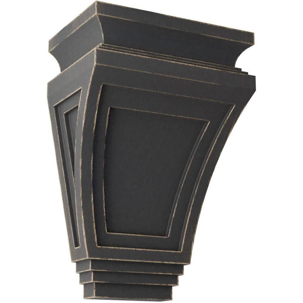 Ekena Millwork 6 in. x 9 in. x 4 in. Black Arts and Crafts Wood Vintage Decor Corbel