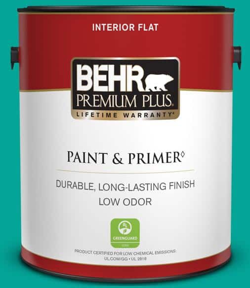 BEHR PREMIUM PLUS 1 gal. Home Decorators Collection #HDC-MD-22 Tropical Sea Flat Low Odor Interior Paint & Primer