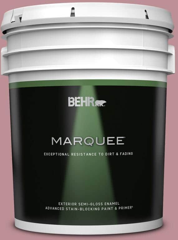 BEHR MARQUEE 5 gal. #S130-4 Cherry Juice Semi-Gloss Enamel Exterior Paint & Primer