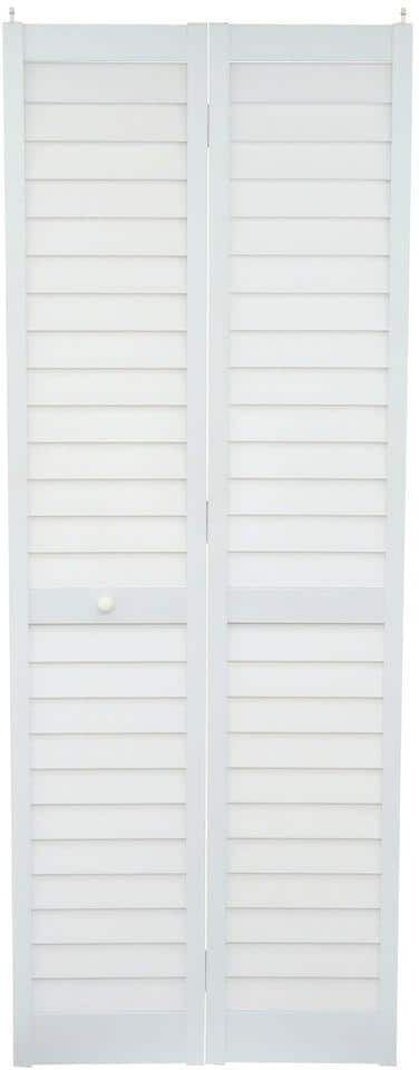 Home Fashion Technologies 30 in. x 80 in. 3 in. Louver/Louver White PVC Composite Interior Bi-Fold Door