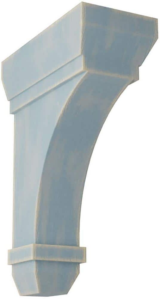 Ekena Millwork 2-1/4 in. x 7 in. x 5 in. Driftwood Blue Stockport Wood Vintage Decor Bracket