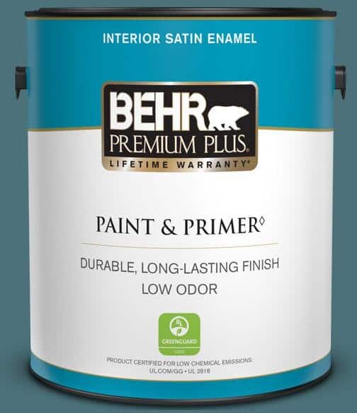 BEHR PREMIUM PLUS 1 gal. #S450-6 Tornado Season Satin Enamel Low Odor Interior Paint & Primer