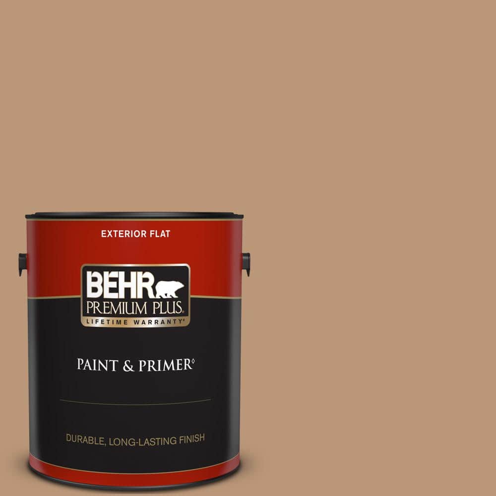 BEHR PREMIUM PLUS 1 gal. #N250-4 Artisan Crafts Flat Exterior Paint & Primer