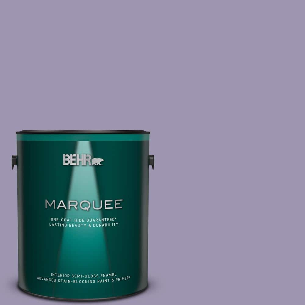 BEHR MARQUEE 1 gal. #S570-4 Night Music One-Coat Hide Semi-Gloss Enamel Interior Paint & Primer