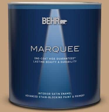 BEHR MARQUEE 1 qt. #S280-4 Real Cork One-Coat Hide Satin Enamel Interior Paint & Primer